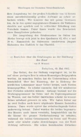 2c. Berichte über die Grabungen an der Südburg des Kasr