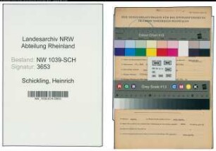 Entnazifizierung Heinrich Schickling , geb. 14.05.1910 (Monteur)