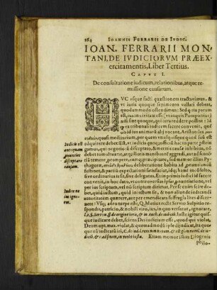 Ioan. Ferrarii Montani, De Ivdiciorvm Praeexercitamentis, Liber Tertius.