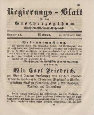Nr. 11 : 27. September 1845