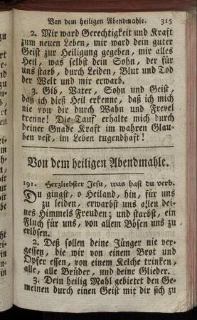 Von dem heiligen Abendmahle.