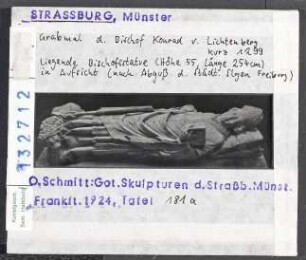 Straßburg, Münster: Grabmal des Bischofs Konrad von Lichtenberg in Aufsicht