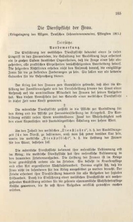 Die Dienstpflicht der Frau