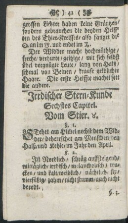 Irrdischer Stern-Kunde Sechstes Capitel. Vom Stier