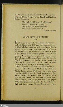 Verzählt Euch Nicht!
