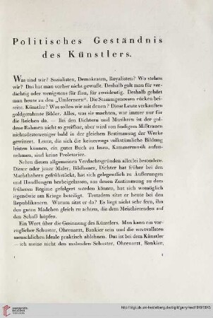 1: Politisches Geständnis des Künstlers