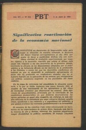 Significativa reactivación de la economía nacional