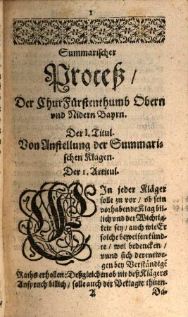 Compendium Electoralis Iuris Bavarici, Daß ist: Ein kurtze Verfassung der Landtrecht, Gerichts-Malefitz, und anderer Ordnungen, der ChurFürstenthumb Obern unnd Nidern Bayrn