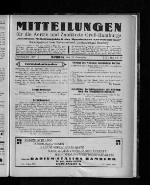 Jahrgang 1927, Hamburg, den 25. Dezember, Nummer 52