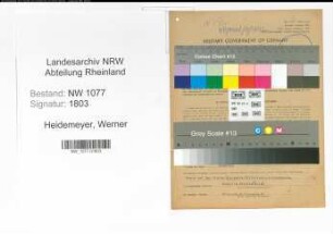 Entnazifizierung Werner Heidemeyer , geb. 23.07.1922 (Polizist)