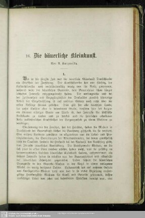 16. Die bäuerliche Kleinkunst