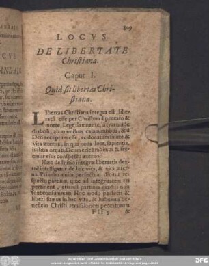 Locus De Libertate Christiana.