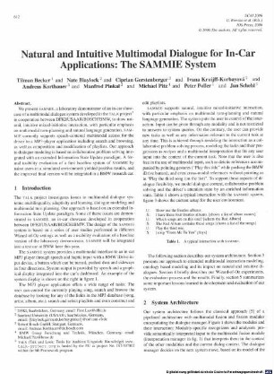 Natural and intuitive multimodal dialogue for in-car applications : the SAMMIE system