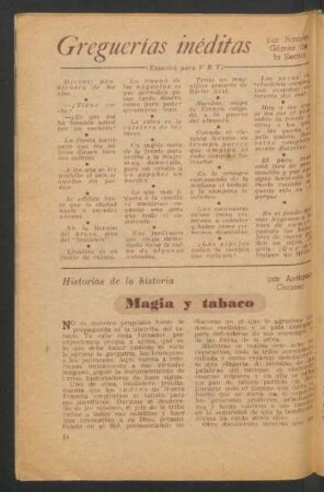 Magia y tabaco : Historias de la historia