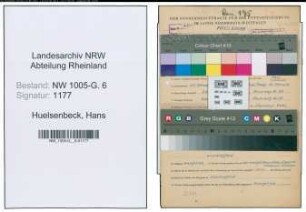 Entnazifizierung Hans Huelsenbeck , geb. 25.11.1899 (Angestellter)