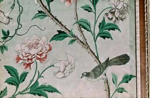 Rosentapete mit Vögeln