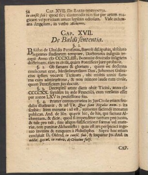 Cap. XVII. De Baldi sententia.