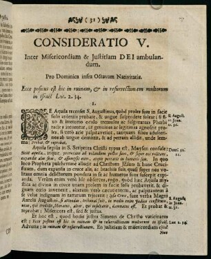 31-38, CONSIDERATIO V. Inter Misericordiam & Justitiam DEI ambulandum.