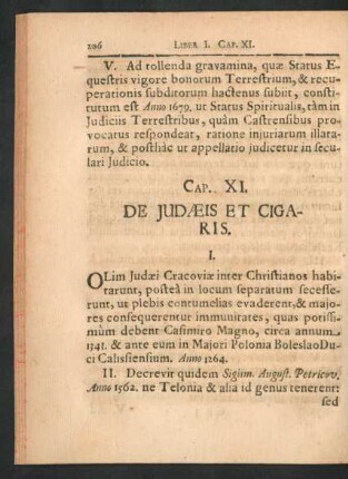 Cap. XI. De Iudaeis Et Cigaris.