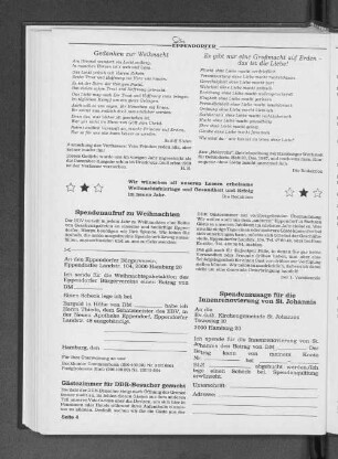 Spendenaufruf zu Weihnachten