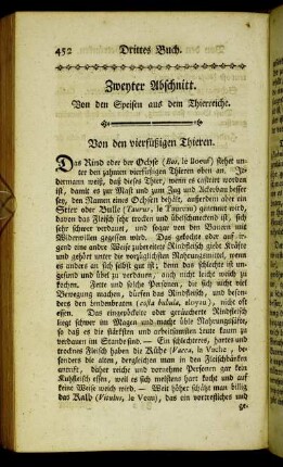 Zweyter Abschnitt. Von den Speisen aus dem Thierreiche