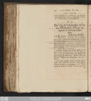 Tit. II. De usu usufructu & reditu & habitatine & operis per legatum & fideicommissum datis.