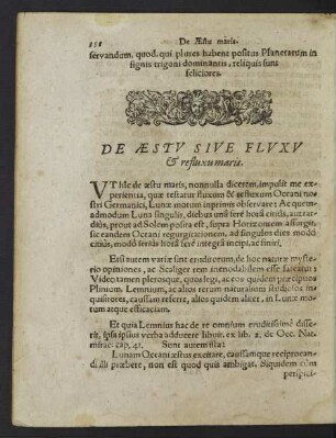 De Aestu Sive Fluxu Et refluxu maris.