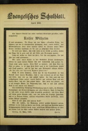 Kaiser Wilhelm : [Nekrolog]