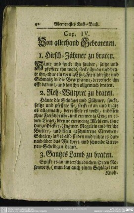 Cap. IV. Von allerhand Gebratenen
