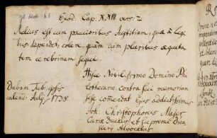 68v, Majer, Johann Christoph. Tübingen, 01.07.1738