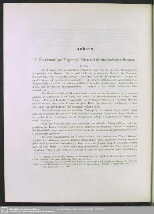 I. Die überzähligen Finger und Zehen und die dreigliedrigen Daumen. 2. Theil