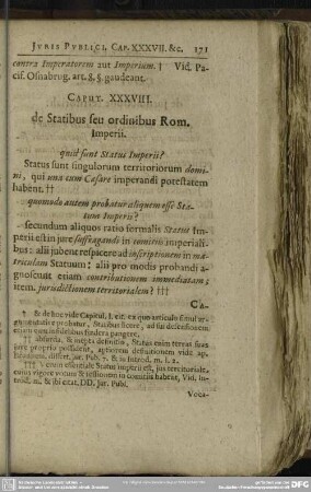 Caput XXXVIII. de Statibus seu ordinibus Rom. Imperii
