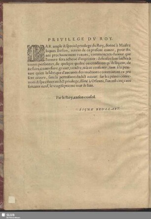 Privilege Du Roy