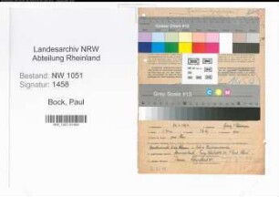 Entnazifizierung Paul Bock , geb. 26.06.1894 (Kazfmaennischer Angestellter)