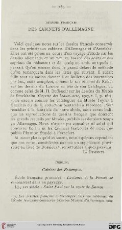 Dessins français des cabinets d'Allemagne