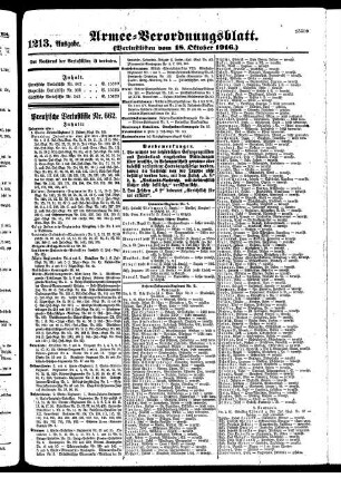 1213.Ausgabe. Mittwoch, 18. Oktober 1916