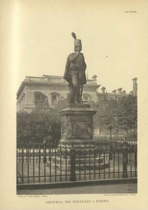 Taf. XXVII. Denkmal des Generals v. Zieten