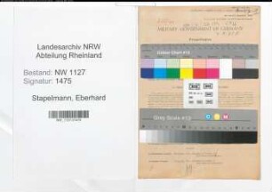 Entnazifizierung Eberhard Stapelmann , geb. 22.06.1884 (Provinzialoberbaurat)
