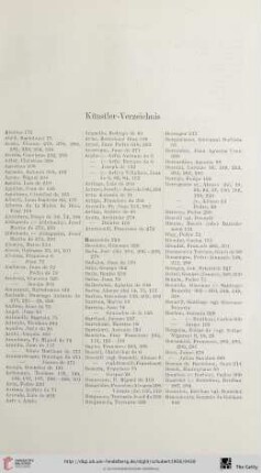 Künstler-Verzeichnis