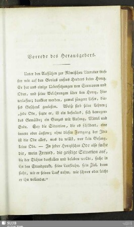Vorrede des Herausgebers