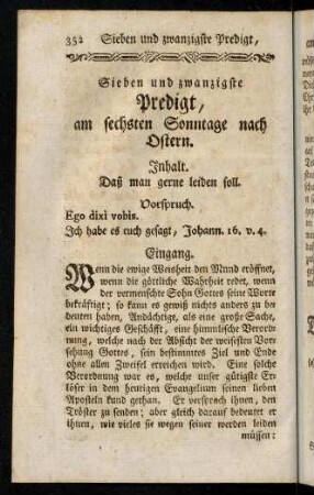 352-360, Inhalt; Vorspruch; Eingang; Einleitung; Erster Theil