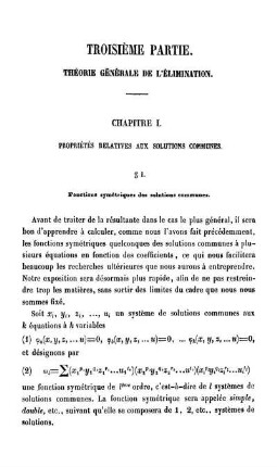 Troisiéme Partie. Théorie Générale De L'Élimination.