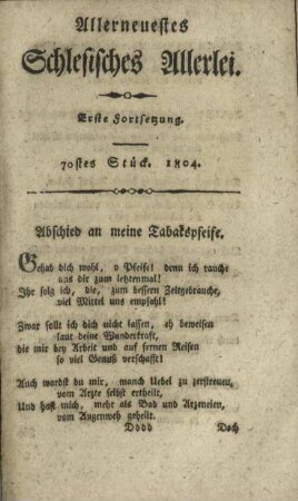 70stes Stück. 1804.