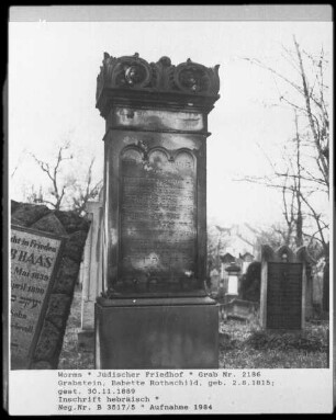 Grabstein von Babette Rothschild (gestorben 1889.11.30)