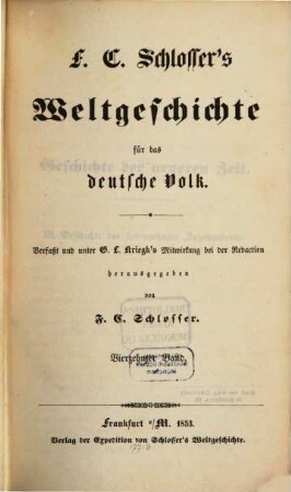 F. C. Schlosser's Weltgeschichte für das deutsche Volk, 14. Neuere Geschichte ; 6. Theil : III. Geschichte des siebenzehnten Jahrhunderts