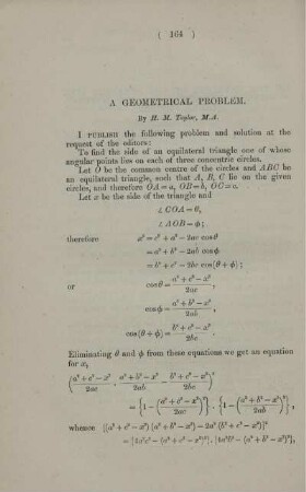 A geometrical problem.