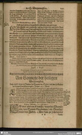 Am Sontage der heiligen Dreyeinigkeit