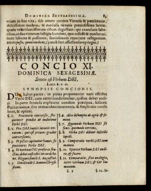 Concio XI. Dominica Sexagesimae.