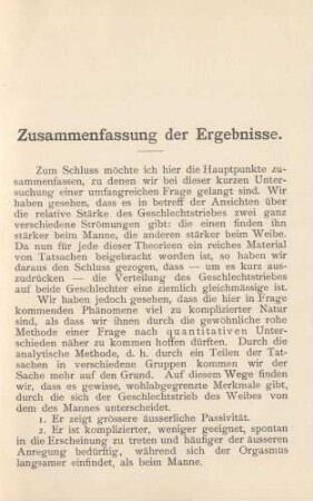 Zusammenfassung der Ergebnisse.