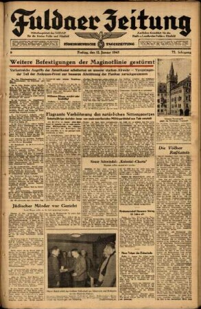 Ausgabe vom Freitag, den 12. Januar 1945.